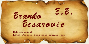 Branko Besarović vizit kartica